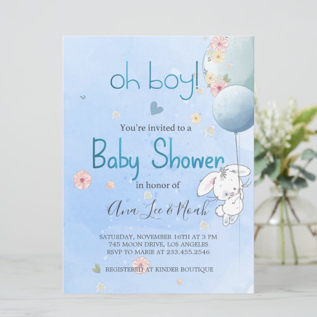 INVITACIÓN BABY DUSCHE NIEDLICHEN BONNY. FÜR BABY  EINLADUNG (Stehend Vorderseite)