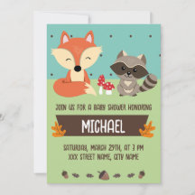 Invitación baby shower animalitos del bosque