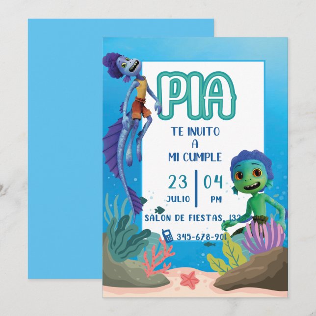Invitación Birthday invitation Einladung (Vorne/Hinten)