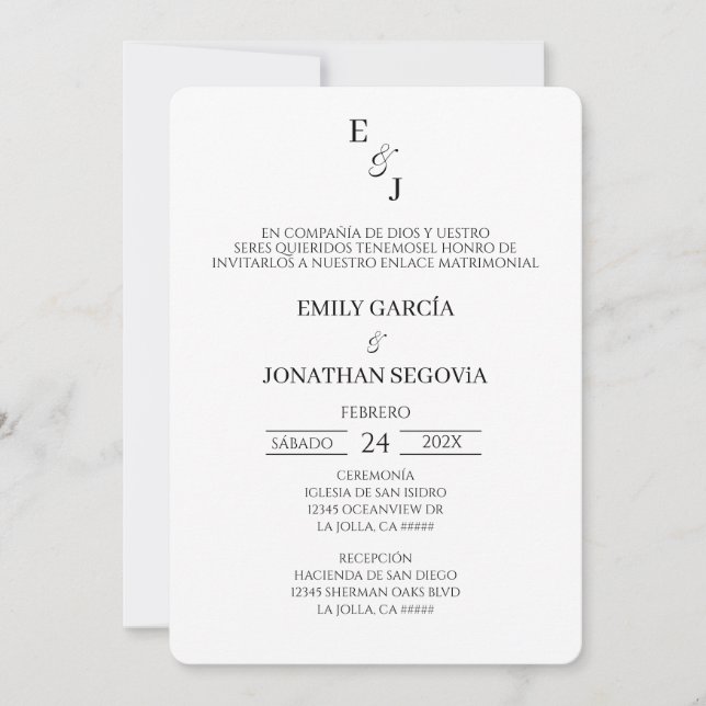Invitación blanco y negro minimalista einladung (Vorderseite)