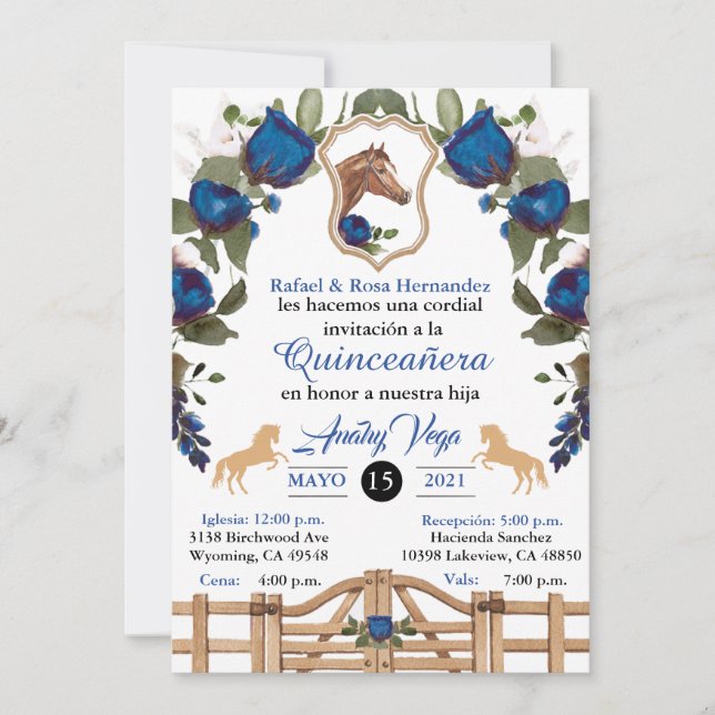 Invitación Blue Cowgirl Western Einladung (Vorderseite)