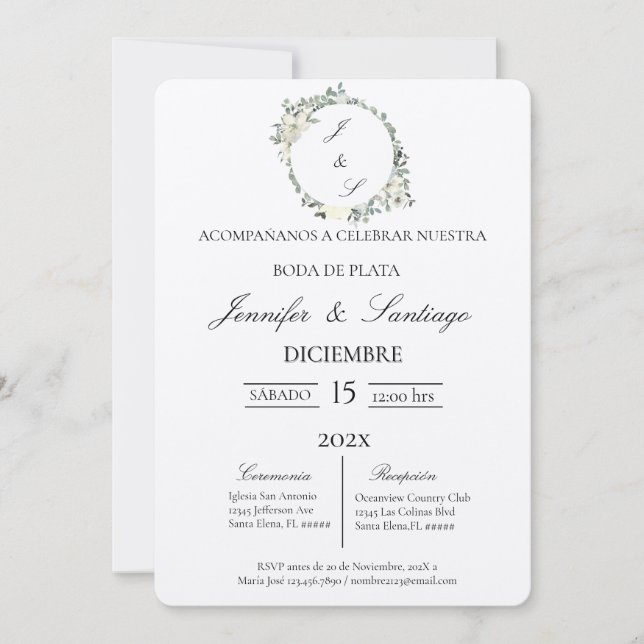 Invitación boda de plata einladung (Vorderseite)