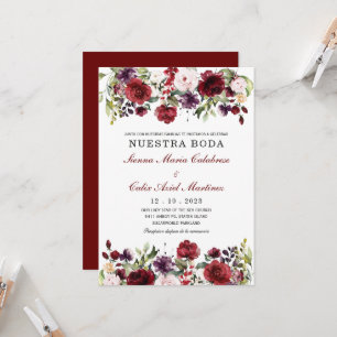 Invitación boda marsala en español einladung