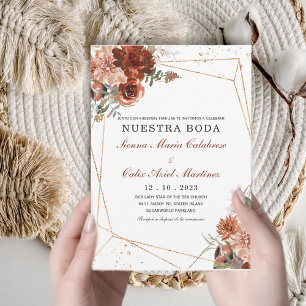 Invitación boda marsala en español invitation