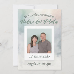 Invitación Boda Plata 25 años Foto Personalizada Einladung