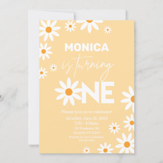Invitación Boho Daisies One Birthday Party invitat Einladung