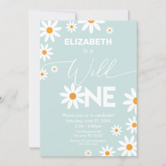 Invitación Boho Daisies Wild One Birthday Party in Einladung