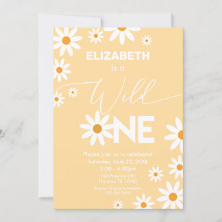 Invitación Boho Daisies Wild One Birthday Party in Einladung