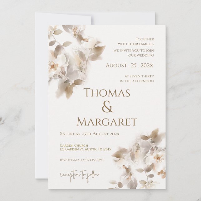 Invitación Boho Wedding Invitation (Devant)