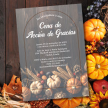 Invitación Cena de Acción de Gracias Con Calabazas