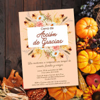 Invitación Cena de Acción de Gracias Rústica