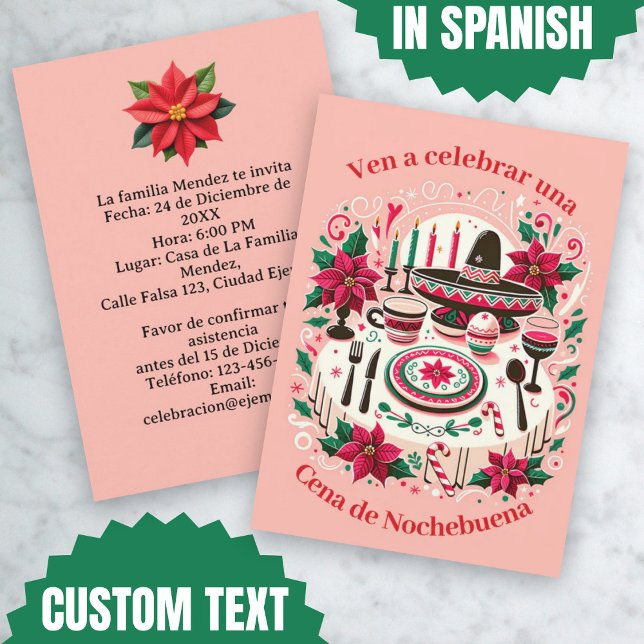 Invitación Cena de Nochebuena Spanisch Einladung (Invitación Cena de Nochebuena Spanish Invitation)