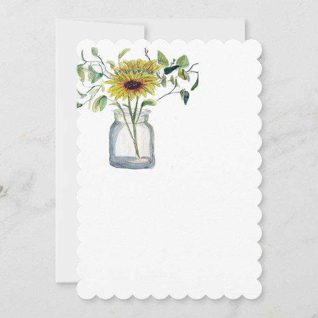 Invitacion con diseño de florero y margarita einladung (Vorderseite)