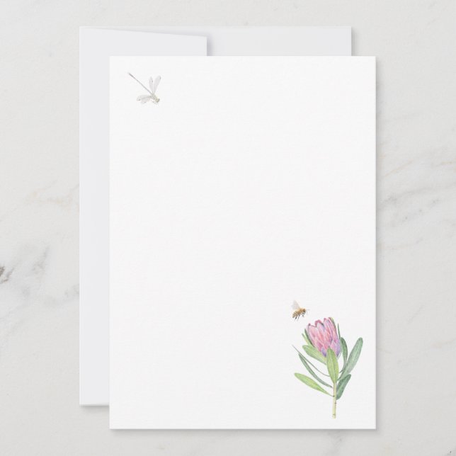 Invitación con flor rosa einladung (Vorderseite)
