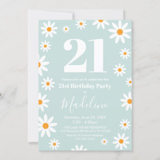 Invitación Daisies Birthday Party Invitation Einladung