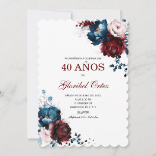 Invitación de 40 Años Mujer Einladung