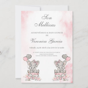 Invitacion de baby Dusche mellizis Einladung