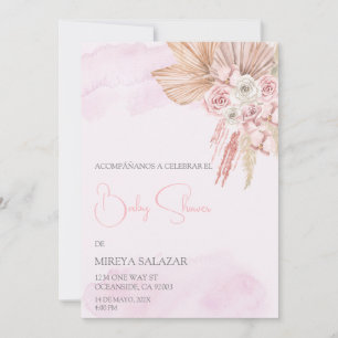 Invitacion de baby Dusche para niña tema boho Einladung