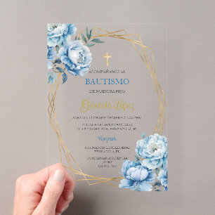 Invitación de bautismo para niño acryleinladungen
