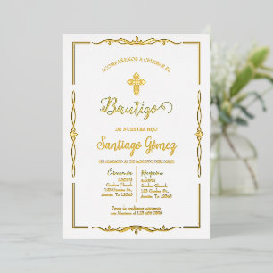 Invitación de bautismo para niño folieneinladung