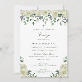 Invitación de Bautizo con Flores Taufe Einladung