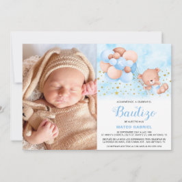 Invitación de Bautizo para Niño con Foto Taufe Einladung