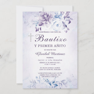 Invitación de Bautizo Y Primer Añito Invitation