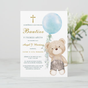 Invitación de Bautizo Y Primer Añito Invitation