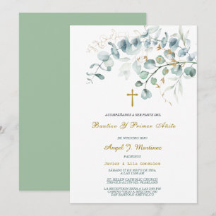 Invitación de Bautizo Y Primer Añito Invitation