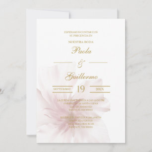 Invitación de boda con flor blanca einladung