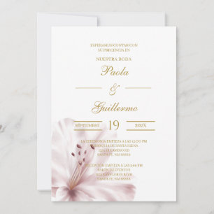 Invitación de boda con flor orquídea einladung