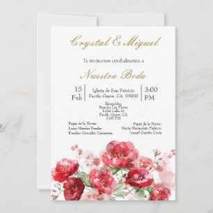 invitación de boda con ramo einladung