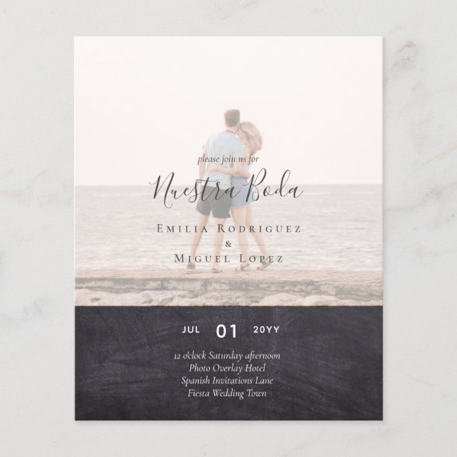 Invitación de Boda con Superposición de Fotos (Vorderseite)