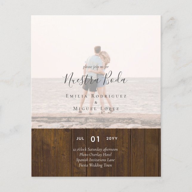 Invitación de Boda con Superposición de Fotos Flyer (Vorne)