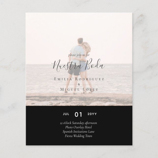 Invitación de Boda con Superposición de Fotos Flyer (Vorne)