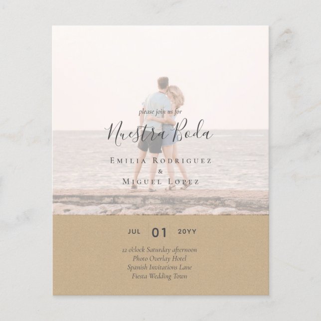 Invitación de Boda con Superposición de Fotos Flyer (Vorne)