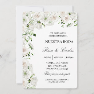 Invitacion de boda de flor hortensia einladung