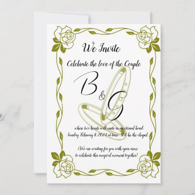 Invitación de Boda  Elegante Dorado Einladung (Vorderseite)