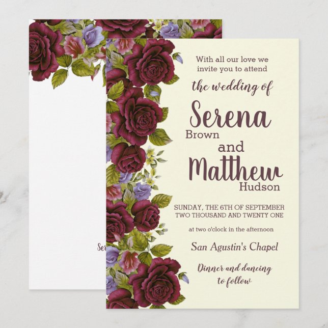 Invitación de Boda - Wedding Invitation Einladung (Vorne/Hinten)