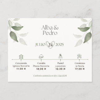 Invitación de Bodas Feiertagspostkarte