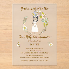 Invitación de Comunión MAITE (sobre acrílico ) Acryleinladungen