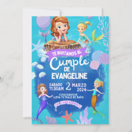 Invitación de cumpleaños de la princesa Sofia. Einladung
