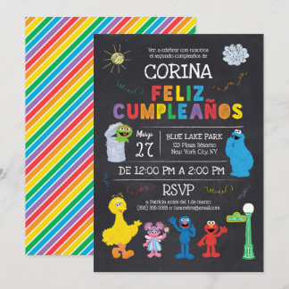 Invitación de Cumpleaños de Plaza Sésamo Einladung