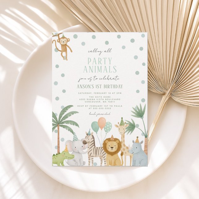Invitación de cumpleaños de Safari Fiesta Animales Einladung (Von Creator hochgeladen)