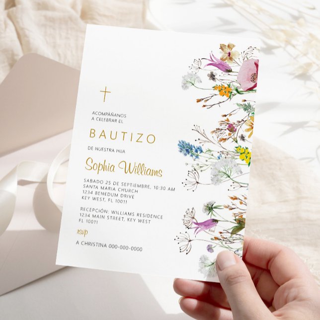 Invitación de Flores Silvestres para Bautizo Einladung (Von Creator hochgeladen)