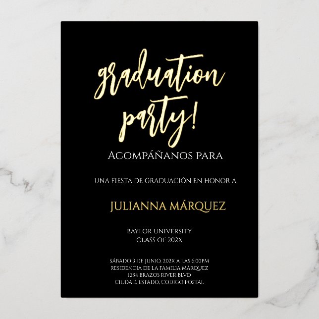 Invitación de foil paración a graduación folieneinladung (Vorderseite)