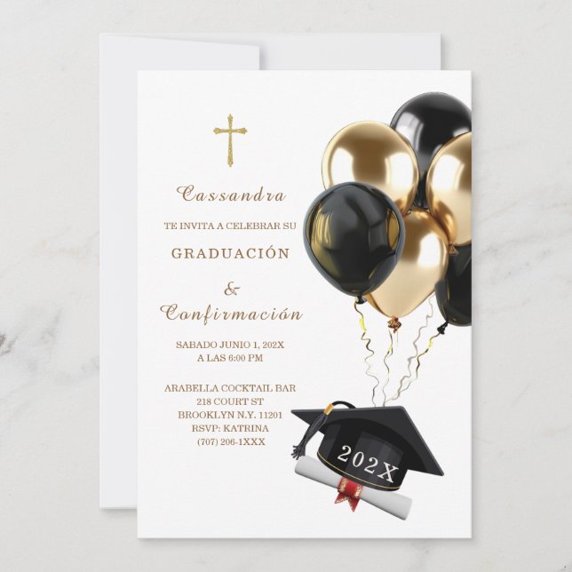 Invitación de Graduación y Confirmación Einladung (Vorderseite)