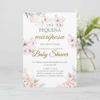 Invitación de Mariposa Baby Shower en español Einladung