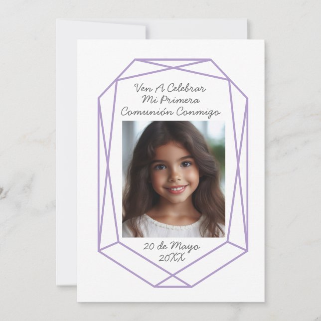 Invitación de Primera Comunión con Foto Einladung (Vorderseite)