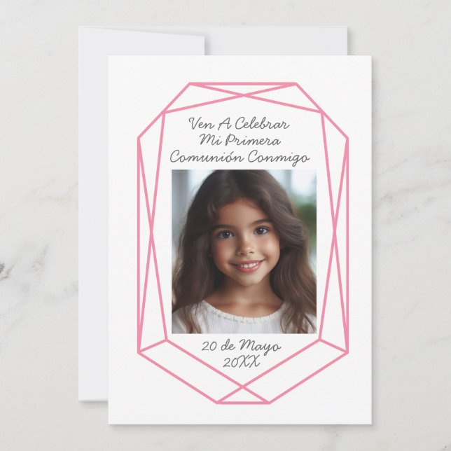 Invitación de Primera Comunión con Foto Einladung (Vorderseite)